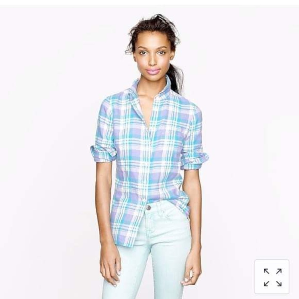 3/$30 J. Crew Boy Shirt in Peri Plaid Size 4